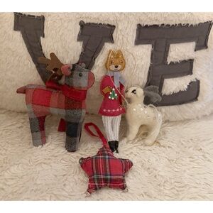 FINAL SALE Christmas Felt Ornament Bundle of Four